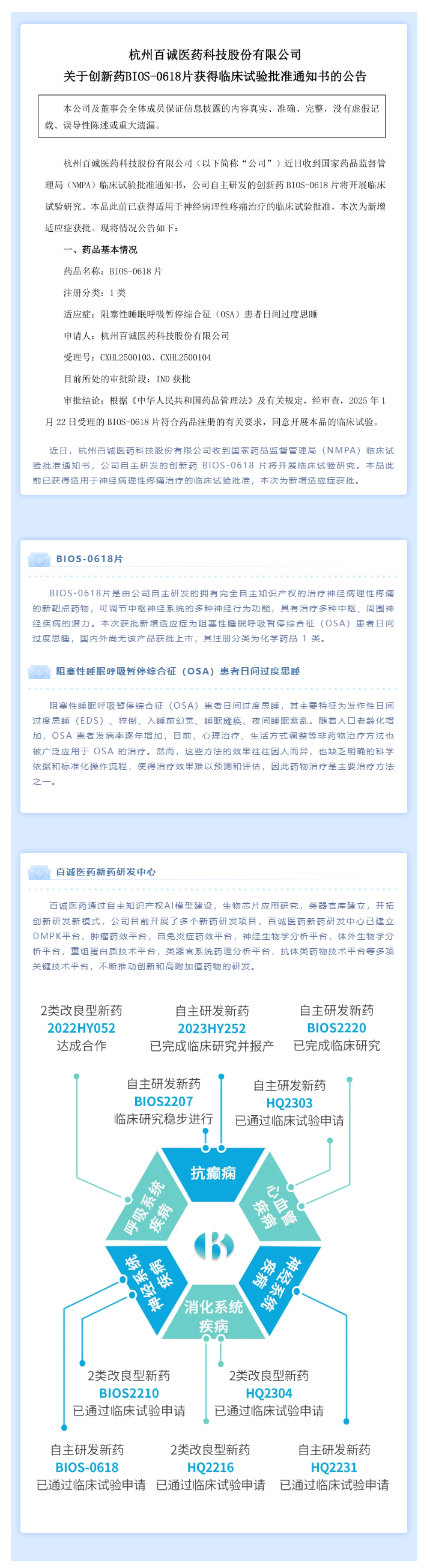 新增適應(yīng)癥！百誠醫(yī)藥創(chuàng)新藥BIOS-0618片臨床試驗(yàn)申請獲NMPA批準(zhǔn).png